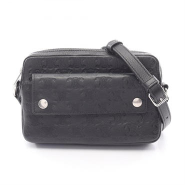CELINE Triomphe Mini Camera Shoulder Bag 119243GDW38SI leather Black NEW Women