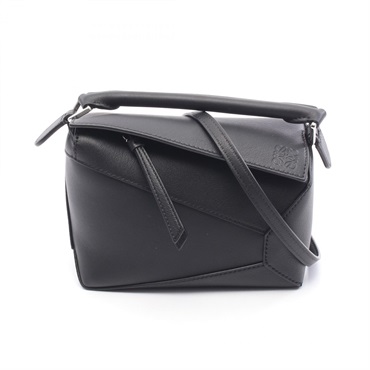 LOEWE Puzzle Edge Mini 2Way Shoulder Handbag A510P88X261100 leather Black NEW