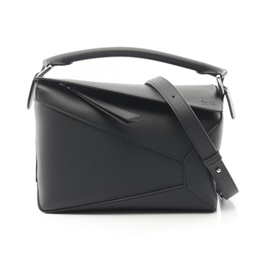 LOEWE Puzzle Bag Espresso Small shoulder Handbag A510P60XAC leather Black NEW