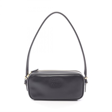 Miu Miu Shoulder Hand bag 5NE024AF8WF0002 leather Black NEW Women logo