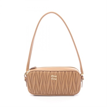 Miu Miu MATELASSE Shoulder Hand bag 5NE024AFPPF098L leather Brown NEW Women logo