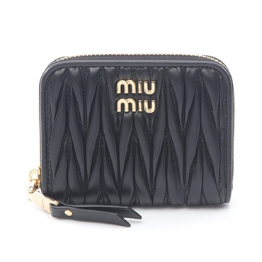 Miu Miu MATELASSE'MIU coin purse 5MM268AFPPF0002 leather Black NEW Women GHW