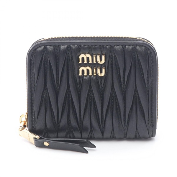 Miu Miu MATELASSE'MIU coin purse 5MM268AFPPF0002 leather Black NEW Women GHW
