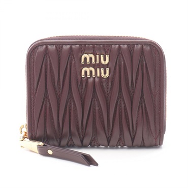 Miu Miu MATELASSE'MIU Zippy coin purse 5MM268AFPPF0007 leather Bordeaux NEW GHW