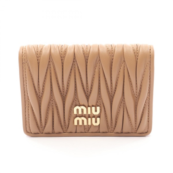Miu Miu MATELASSE'MIU Card Case Holder 5MC103AFPPF098L leather Brown NEW
