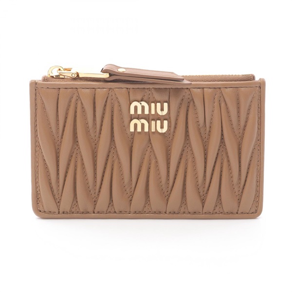 Miu Miu MATELASSE'MIU coin purse 5MB06MAFPPF098L leather Brown NEW Women