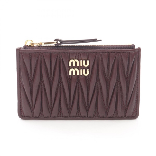 Miu Miu MATELASSE'MIU coin purse 5MB06MAFPPF0007 leather Bordeaux NEW Women