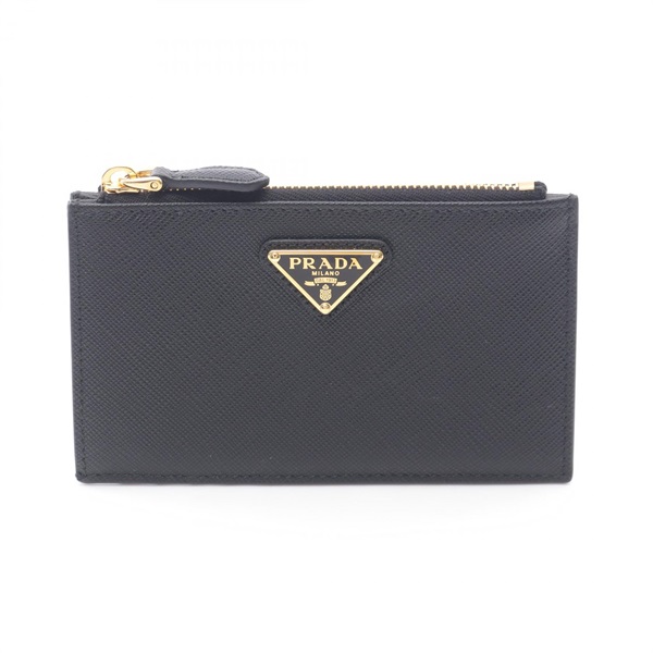 PRADA SAFFIANO TRIANG Card Case 1MC086QHHF0002 Saffiano leather Black NEW