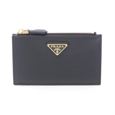 PRADA SAFFIANO TRIANG Card Case 1MC086QHHF0002 leather Black NEW Women