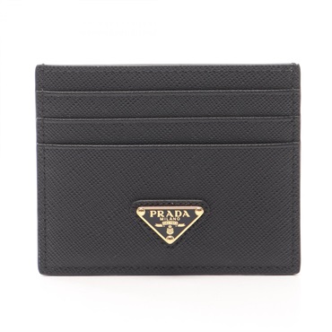 PRADA SAFFIANO TRIANG Card Case 1MC025QHHF0002 leather Black NEW Women