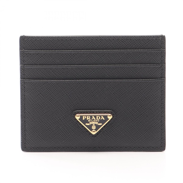 PRADA SAFFIANO TRIANG Card Case 1MC025QHHF0002 leather Black NEW Women
