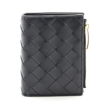 BOTTEGA VENETA Intrecciato Bi-fold wallet purse 742330VCPP38425 leather Black