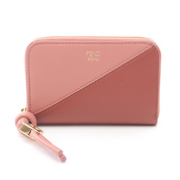 FENDI FF Diamond Zip Around Wallet Mini purse 8M0313AYCAF1TWI leather Pink new