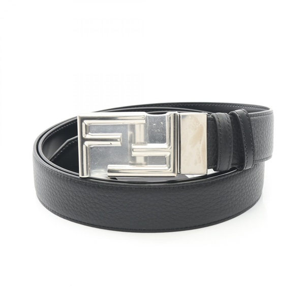 FENDI FF logo buckle Belt 7C034470JF0GXN leather Black NEW mens SHW