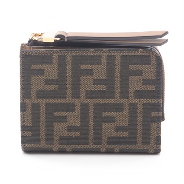 FENDI Zucca Bi-fold Zippy wallet 8M0519A98PF0A6E canvas leather Brown NEW Women