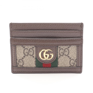 GUCCI Ophidia GG Supreme Card Case 52315996IWG8745 leather canvas Brown NEW