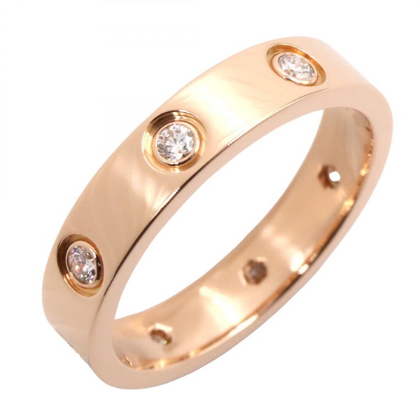 CARTIER Mini Love 8PD Diamond Ring K18PG Used #50 Women US Size 5