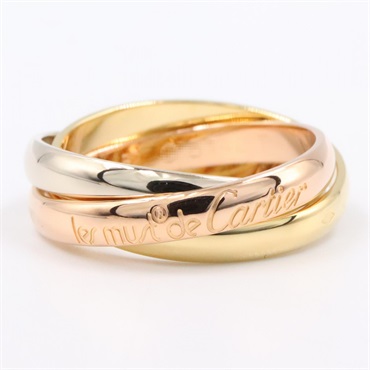 CARTIER Trinity Ring 18KYG 18KPG 18KWG Three gold used US size 6 #52