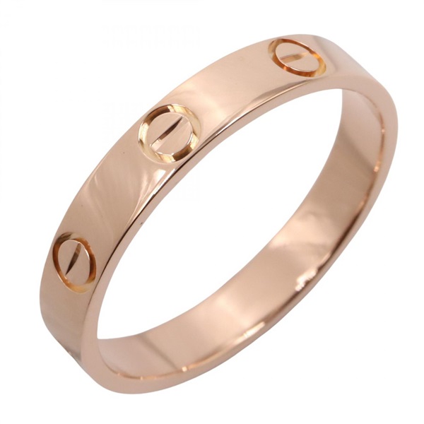 CARTIER Mini Love Ring 18KPG Pink Rose Gold Used unisex US size 10 #62