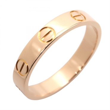 CARTIER Mini Love Ring 18KPG Pink Rose Gold Used women US size 5.25 #50