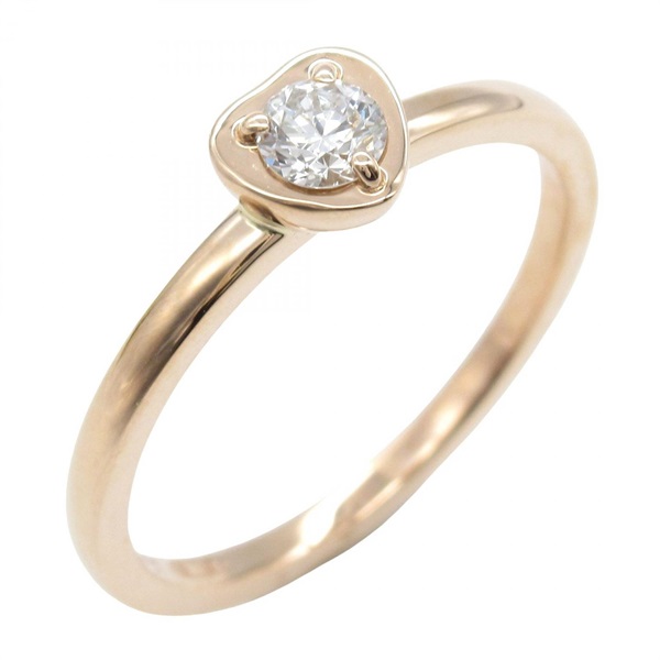 CARTIER Diamant Leger Heart 1PD Diamond Ring 18KRG Used Women #51 US Size 6.5