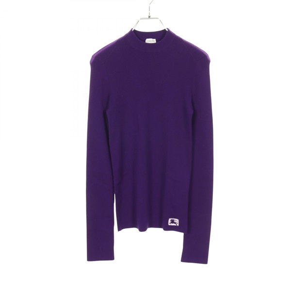 BURBERRY knit Pullover Sweater wool Purple #S Used Women