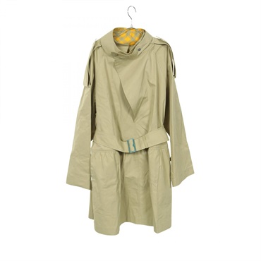 BURBERRY Gabardine Trench Mini Dress Trench coat cotton Beige #UK12 Used Women