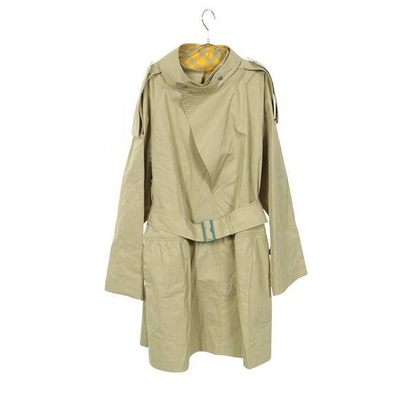 BURBERRY Gabardine Trench Mini Dress Trench coat cotton Beige #UK12 Used Women