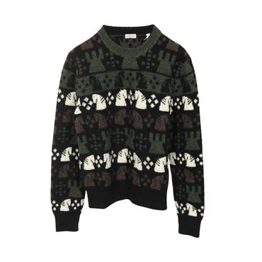 BURBERRY knit wool Green Multicolor #S Used mens