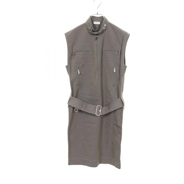 BURBERRY Dress cotton Fabric Khaki #UK4 Used Women