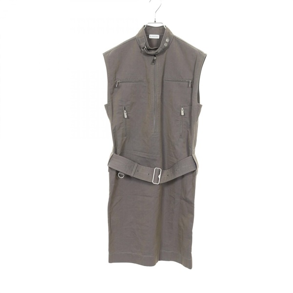 BURBERRY Dress cotton Fabric Khaki #UK4 Used Women