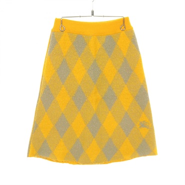 BURBERRY skirt 8077691 wool Yellow Gray #XXS Used Women