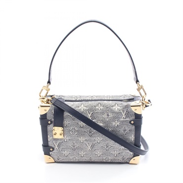 LOUIS VUITTON Side trunk MM crossbody Handbag M22944 Monogram Jacquard navy LV