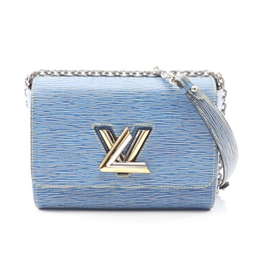LOUIS VUITTON Twist MM Chain Shoulder Bag M50271 leather Epi denim Blue Used LV