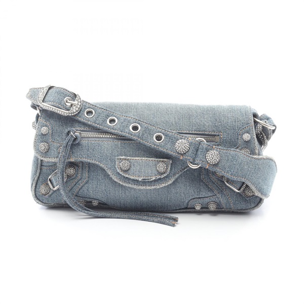 BALENCIAGA Le Cagoule S Shoulder Bag 771640 denim canvas Blue Used Women