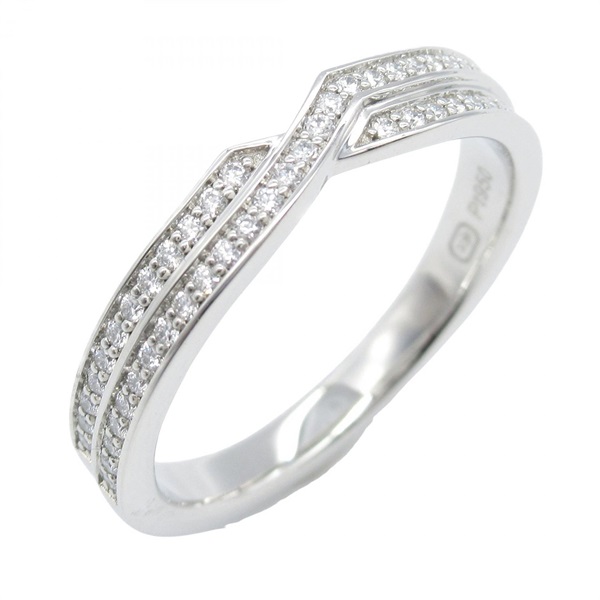 HARRY WINSTON Trist Two-Row Ring Pt900 Platinum Diamond Used women US size 7.25