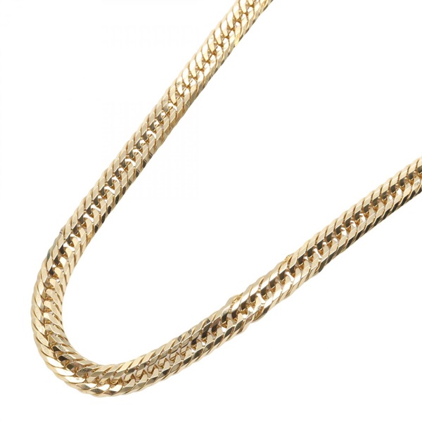 JEWELRY Triple 12 side Curb link chain Necklace 18KYG Yellow Gold Used unisex