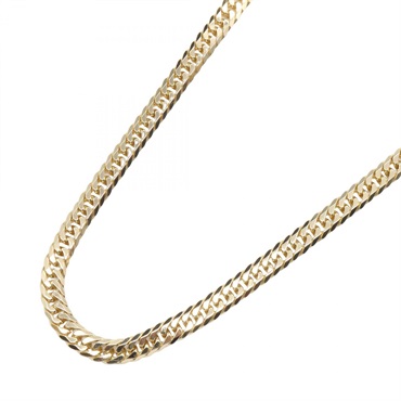 JEWELRY Double 6 Side Flat Link Chain Necklace 18KYG Yellow Gold Used 62㎝