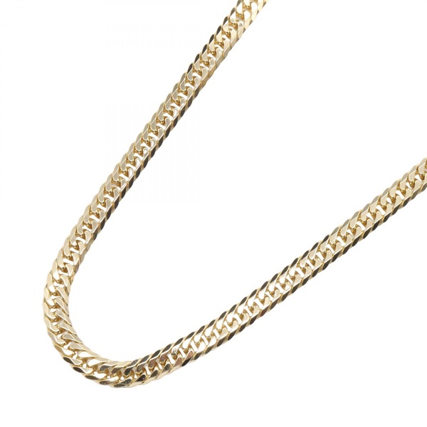JEWELRY Double 6 Side Flat Link Chain Necklace 18KYG Yellow Gold Used 62㎝