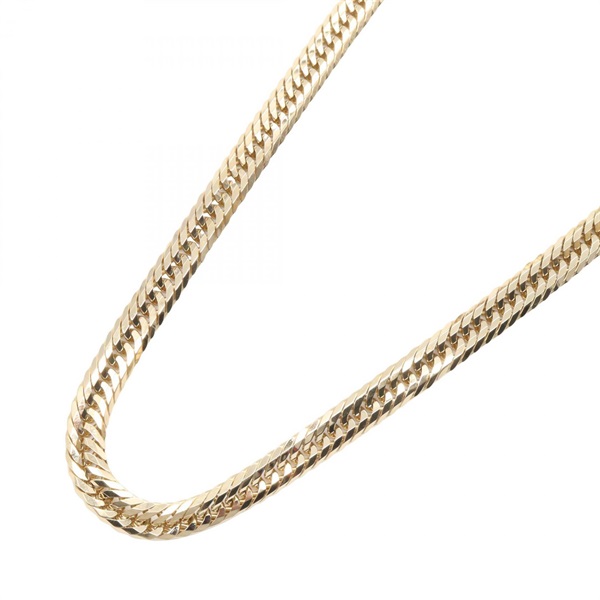 JEWELRY Triple 6 Side Flat Link Curb Chain Necklace 18KYG Yellow Gold Used 56㎝