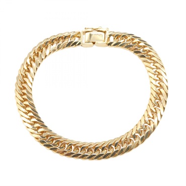 JEWELRY  Triple 6 side Curb link chain Bracelet 18KYG Yellow Gold Used unisex