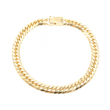 JEWELRY Double 6 side Curb link chain Bracelet 18KYG Yellow Gold Used unisex