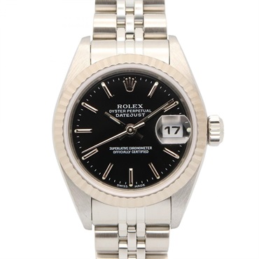 ROLEX Datejust P Wrist Watch 79174 Automatic 18KWG White Gold SS Used Women