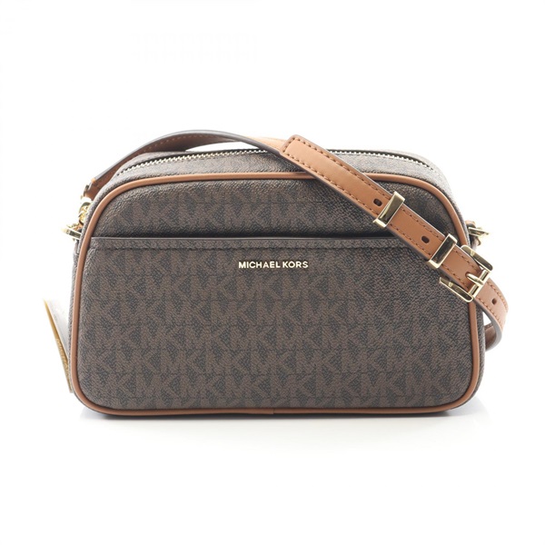 Michael Kors JET SET Small Crossbody Shoulder Bag 32F5GJ6C5B252 Canvas Brown NEW