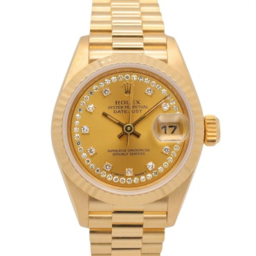 ROLEX Datejust Diamond S Wrist Watch 69178LB Automatic 18KYG Gold Used women