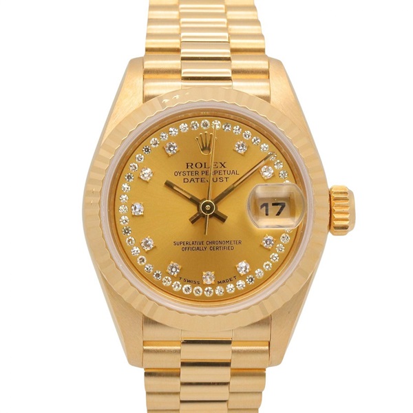 ROLEX Datejust Diamond S Wrist Watch 69178LB Automatic 18KYG Gold Used women