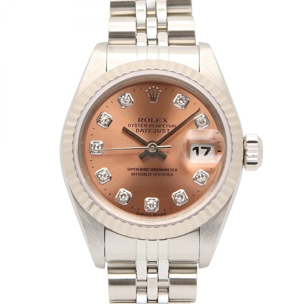 ROLEX Datejust Wrist Watch 69174G Automatic 18KWG Gold SS Diamond Used Women