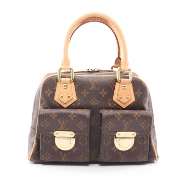 LOUIS VUITTON Manhattan PM Handbag M40026 Monogram leather Brown Used Women LV