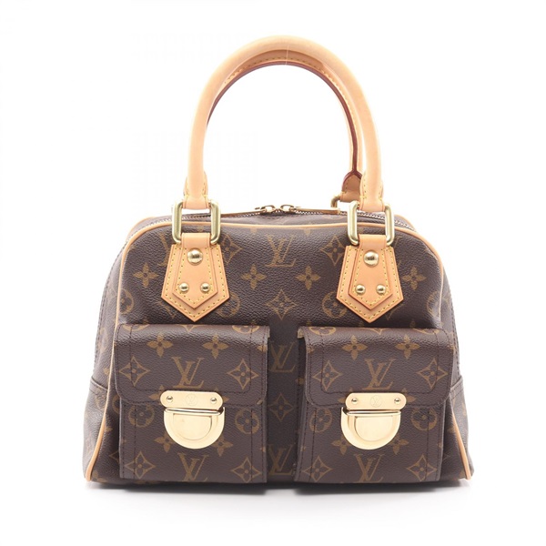 LOUIS VUITTON Manhattan PM Handbag M40026 Monogram leather Brown Used Women LV