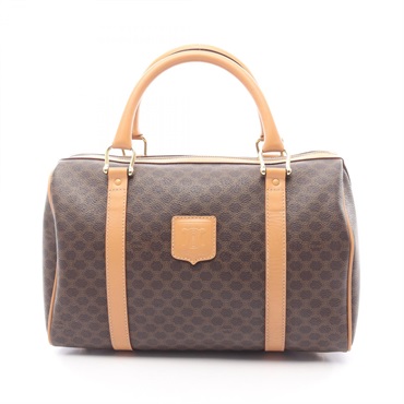 CELINE Macadam Handbag PVC coated canvas leather Brown Used Women